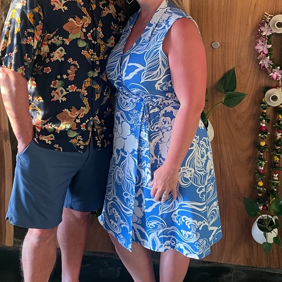 TORI RICHARDS A Swell Time Vonnie dress in blue & white XL worn 1x - Picture 8 of 12